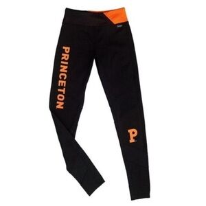 College Corner Princeton NUYU Black & Orange Yoga Leggings size small
